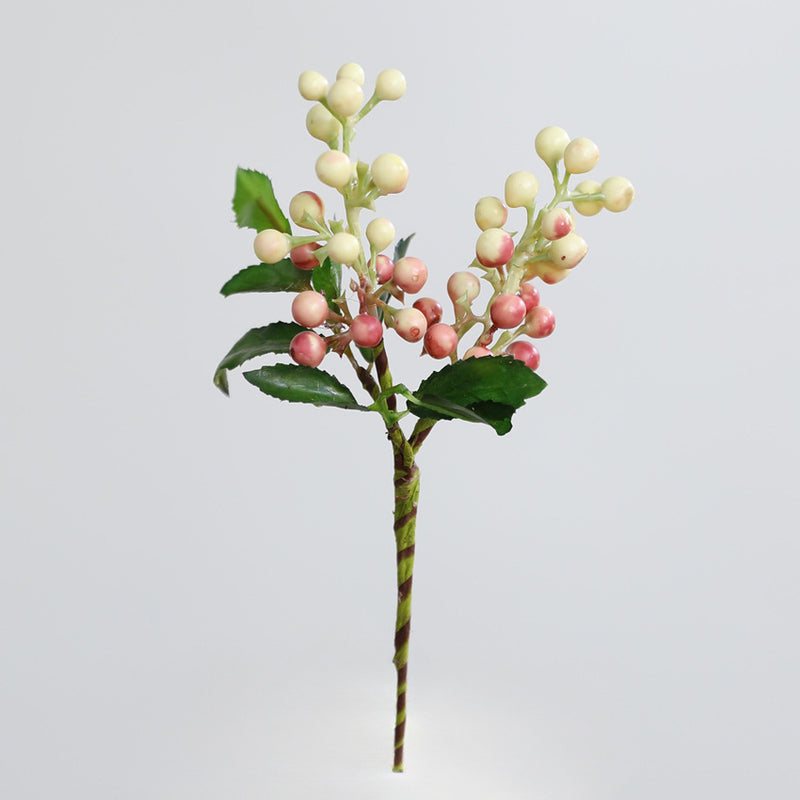 Faux Berry Stem, 9" Short Realistic Berry Spray, Textured Woodland Accent for Vase Filler, DIY Crafts, Wedding Arrangements & Farmhouse Home Decor