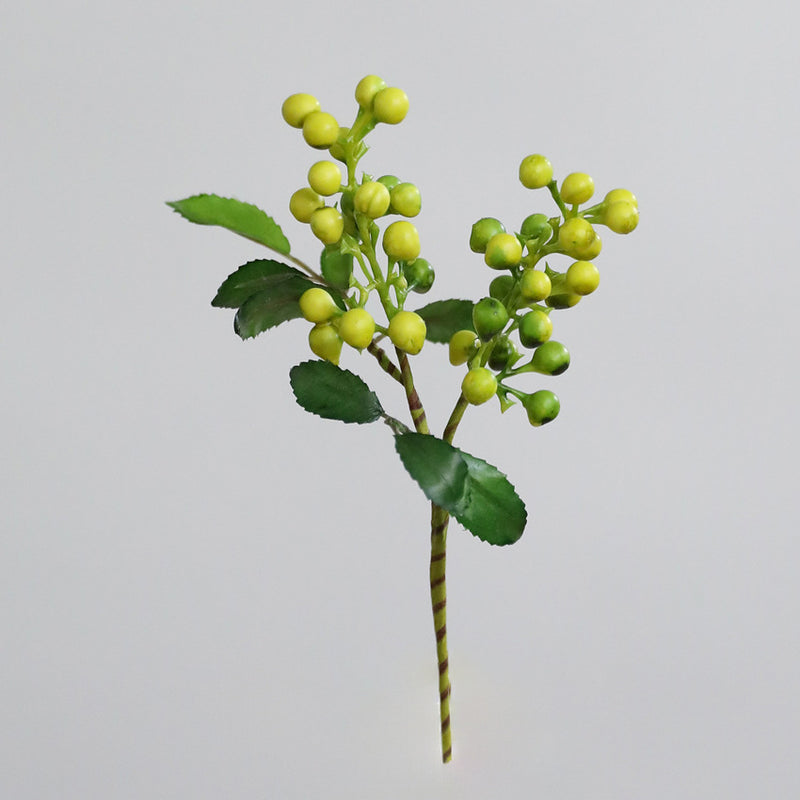 Faux Berry Stem, 9" Short Realistic Berry Spray, Textured Woodland Accent for Vase Filler, DIY Crafts, Wedding Arrangements & Farmhouse Home Decor