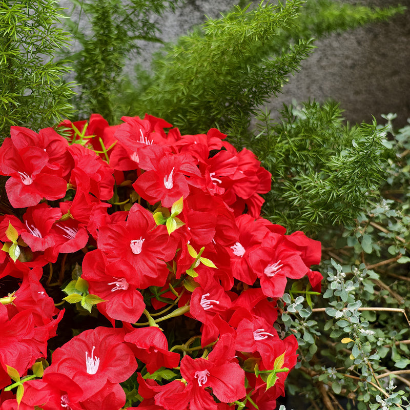 Bulk 9 Bundles 14" Artificial Flowers, UV Resistant Outdoor Faux Plants, Weatherproof Shrubs for Front Porch Planters, Balcony Decor, Window Box & DIY Weddings