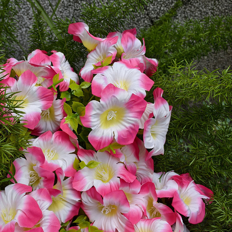 Bulk 9 Bundles 14" Artificial Flowers, UV Resistant Outdoor Faux Plants, Weatherproof Shrubs for Front Porch Planters, Balcony Decor, Window Box & DIY Weddings