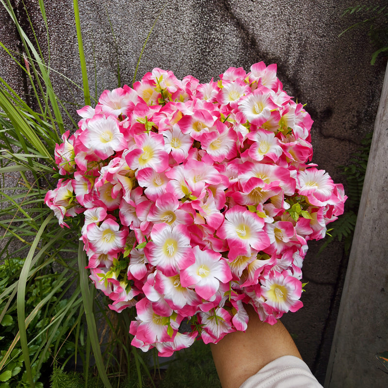 Bulk 9 Bundles 14" Artificial Flowers, UV Resistant Outdoor Faux Plants, Weatherproof Shrubs for Front Porch Planters, Balcony Decor, Window Box & DIY Weddings