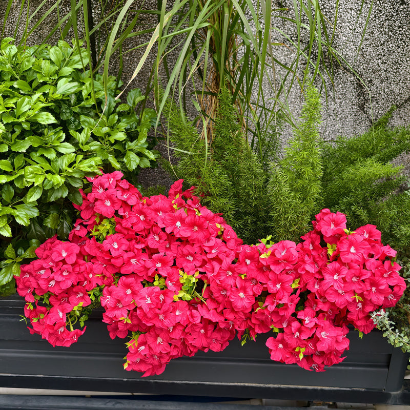 Bulk 9 Bundles 14" Artificial Flowers, UV Resistant Outdoor Faux Plants, Weatherproof Shrubs for Front Porch Planters, Balcony Decor, Window Box & DIY Weddings