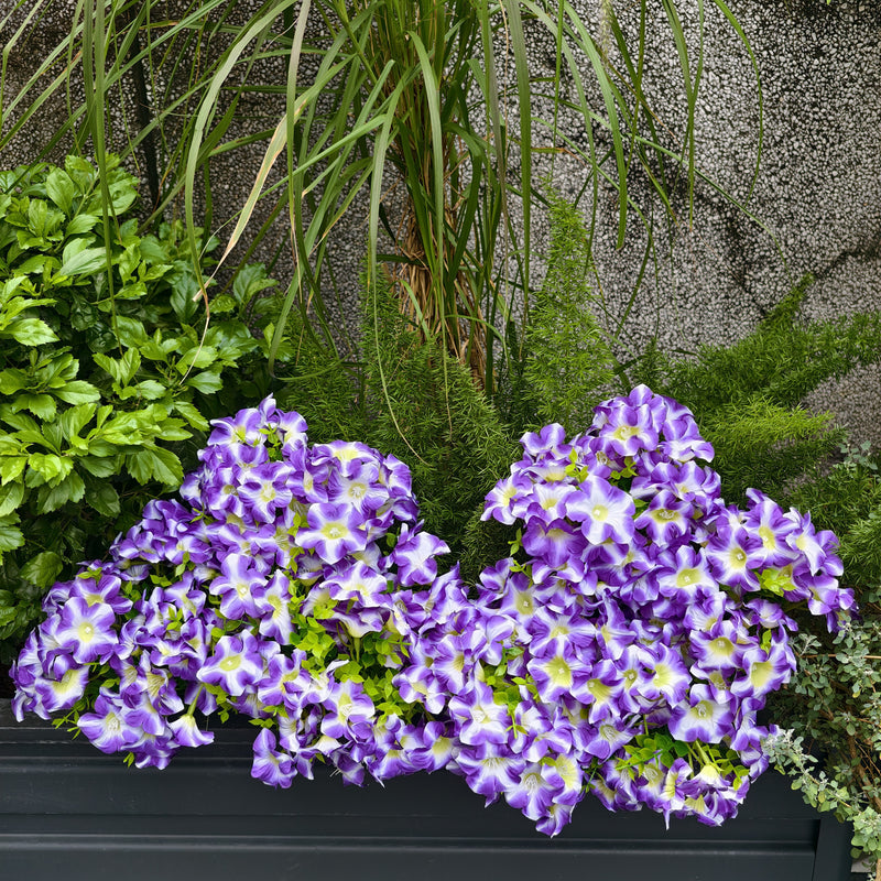 Bulk 9 Bundles 14" Artificial Flowers, UV Resistant Outdoor Faux Plants, Weatherproof Shrubs for Front Porch Planters, Balcony Decor, Window Box & DIY Weddings