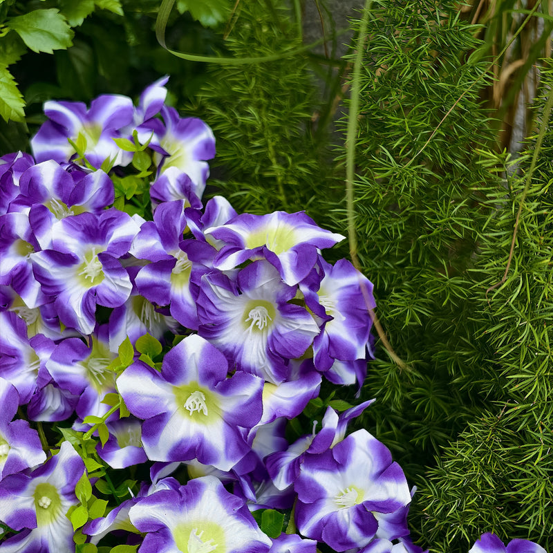 Bulk 9 Bundles 14" Artificial Flowers, UV Resistant Outdoor Faux Plants, Weatherproof Shrubs for Front Porch Planters, Balcony Decor, Window Box & DIY Weddings
