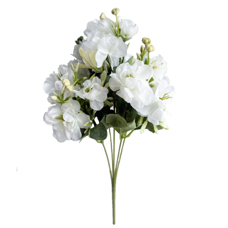 Faux Camellia Stems, 15" Tall with 15 Lifelike Blooms, Realistic Artificial Flowers for Vase, Wedding Bouquets, DIY Floral Arrangements & Centerpieces