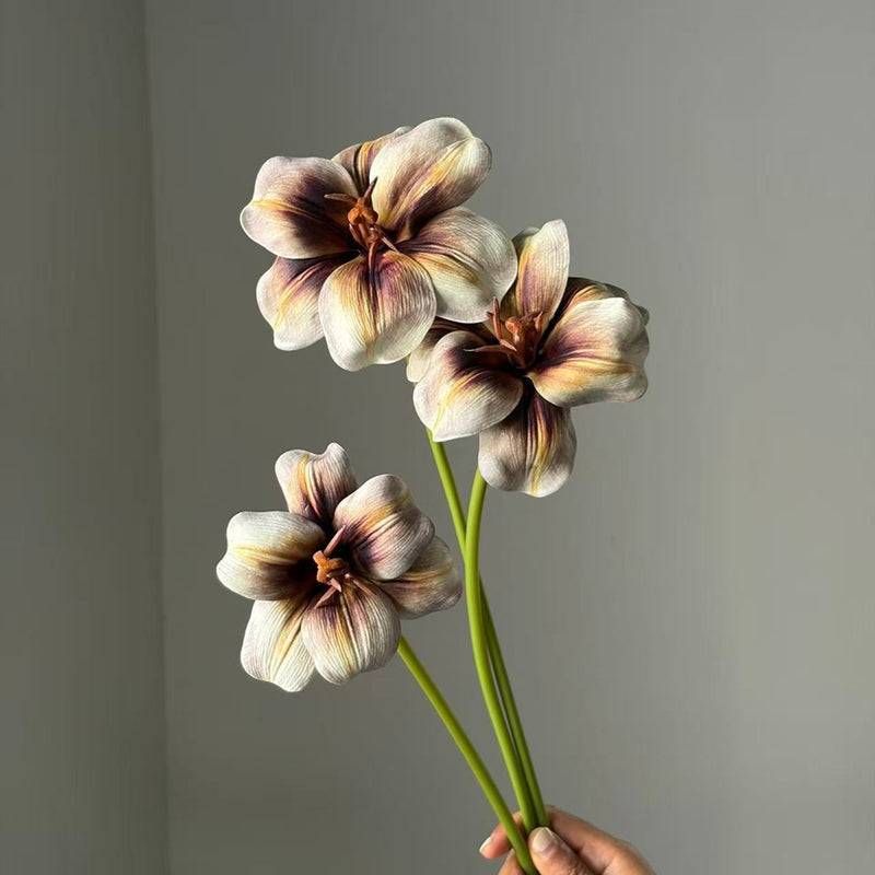 3-Stem Faux Open Tulips, 20" Long Stem Realistic Large Bloom Flowers for Vase, Spring Home Decor, DIY Wedding Bouquet, Centerpiece Arrangement