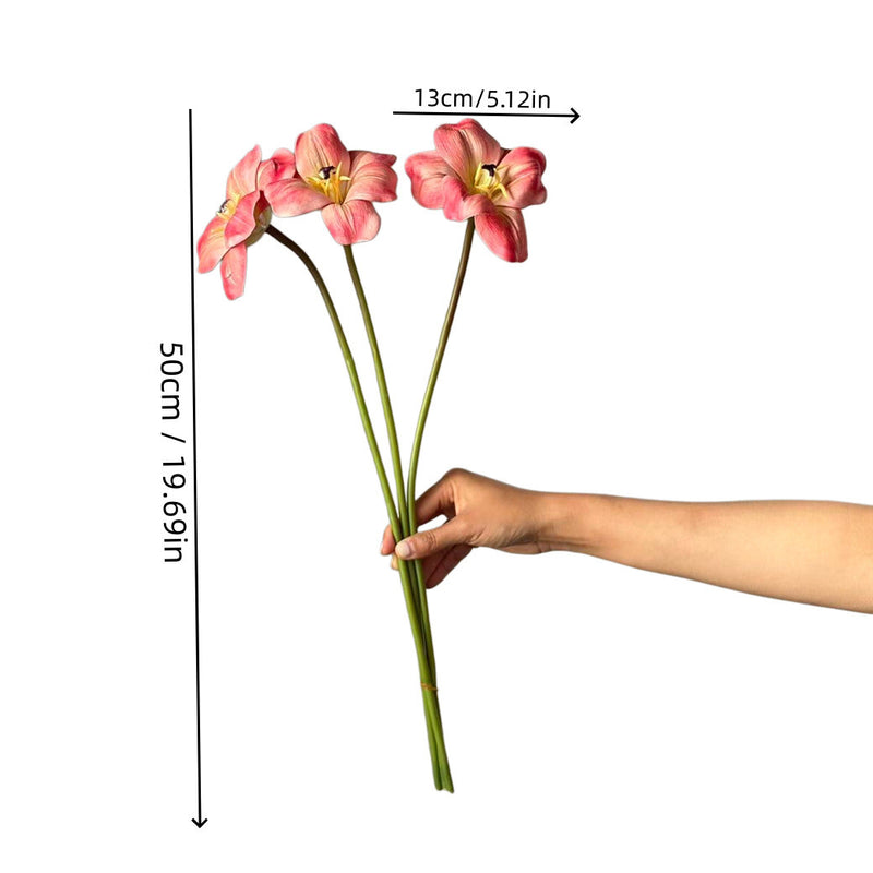 3-Stem Faux Open Tulips, 20" Long Stem Realistic Large Bloom Flowers for Vase, Spring Home Decor, DIY Wedding Bouquet, Centerpiece Arrangement