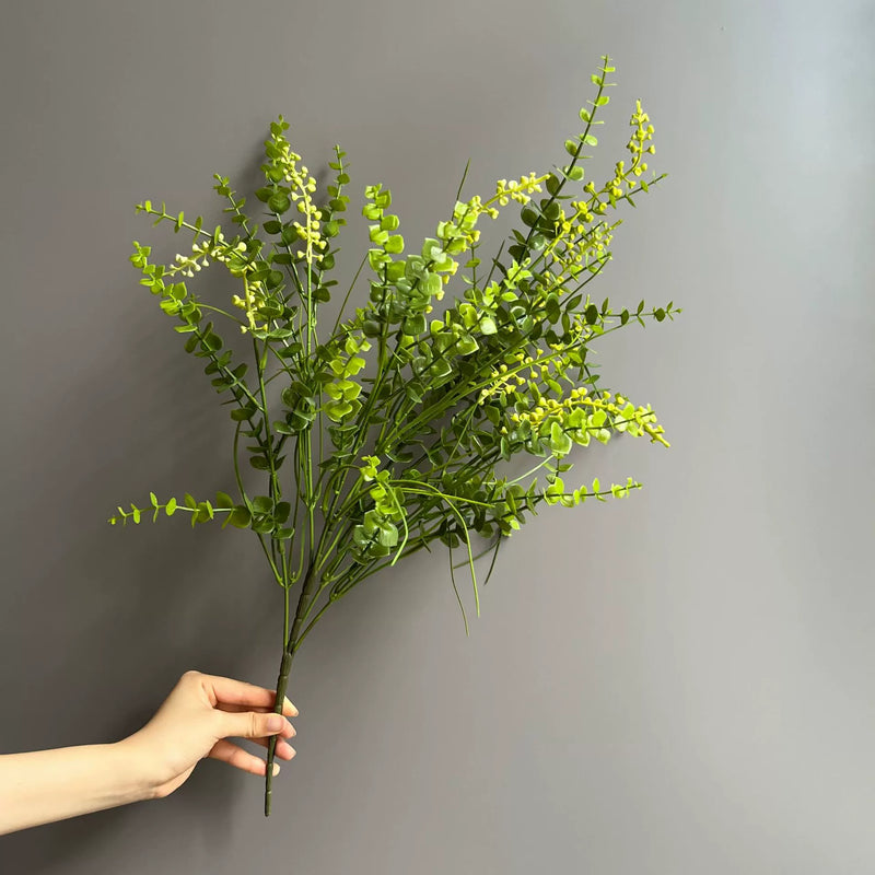 Realistic Eucalyptus Berry Stem, 25" Long Faux Greenery Spray, Authentic Look for Vase Filler, Home Decor, DIY Wedding Bouquets & Centerpieces, Bulk Available