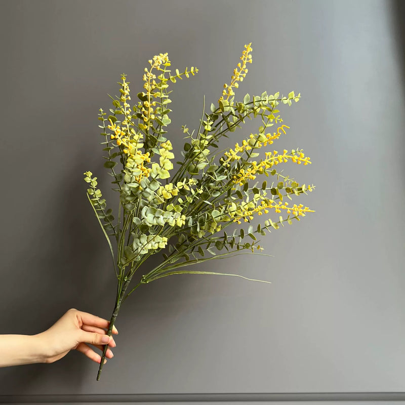 Realistic Eucalyptus Berry Stem, 25" Long Faux Greenery Spray, Authentic Look for Vase Filler, Home Decor, DIY Wedding Bouquets & Centerpieces, Bulk Available