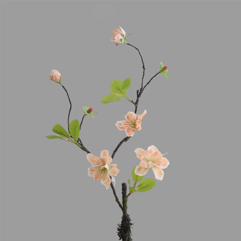 Dried Branch Golden Silk Orchid, 26" Real-Touch Faux Floral Arrangement, Perfect for Home Decor, Weddings, Events, and Rustic Aesthetic