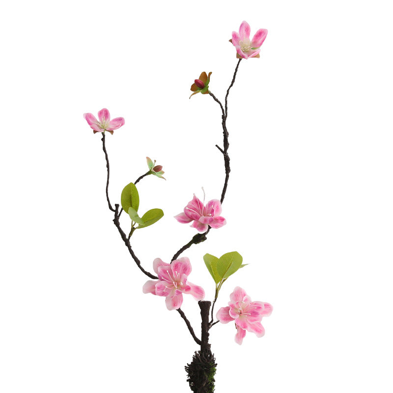 Dried Branch Golden Silk Orchid, 26" Real-Touch Faux Floral Arrangement, Perfect for Home Decor, Weddings, Events, and Rustic Aesthetic