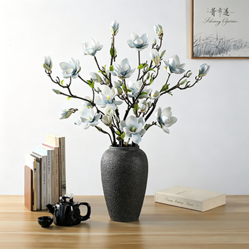 Magnolia Blossom Artificial Flowers, 32" Tall, Realistic Faux Floral Arrangement for Home Decor, Weddings, Events, Table Centerpieces