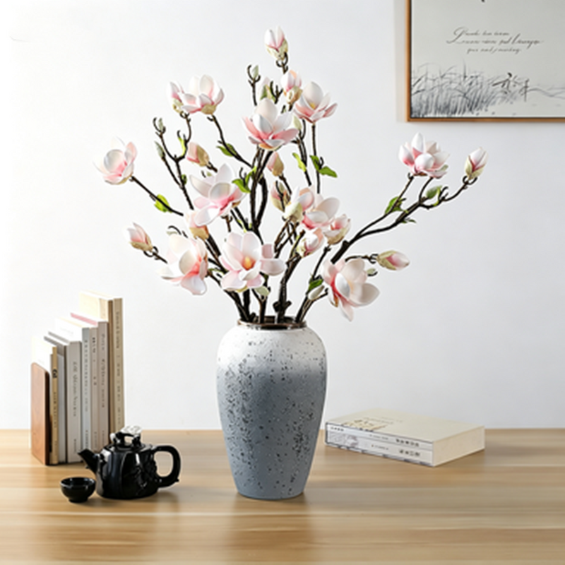 Magnolia Blossom Artificial Flowers, 32" Tall, Realistic Faux Floral Arrangement for Home Decor, Weddings, Events, Table Centerpieces