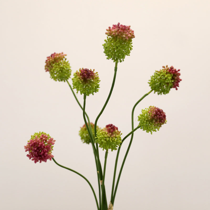 2-Pack Faux Allium Stems, 27.5" Tall Artificial Onion Flowers, Lifelike Long Stem Vase Fillers for Modern Home Decor, Wedding Arrangements & Centerpieces