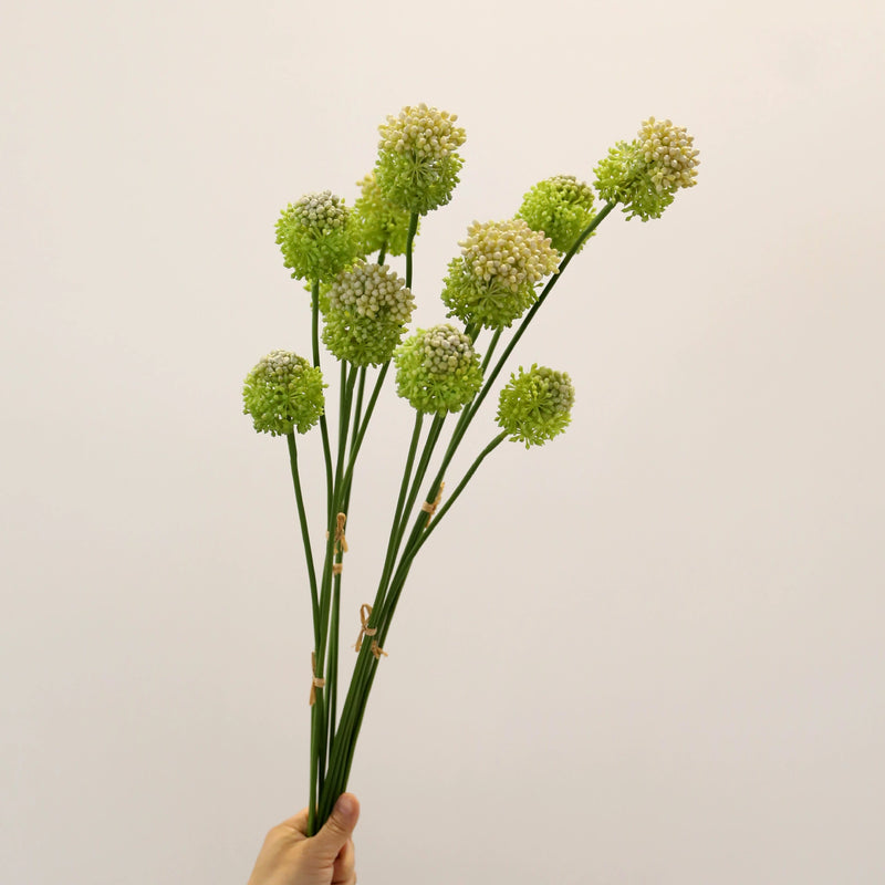2-Pack Faux Allium Stems, 27.5" Tall Artificial Onion Flowers, Lifelike Long Stem Vase Fillers for Modern Home Decor, Wedding Arrangements & Centerpieces