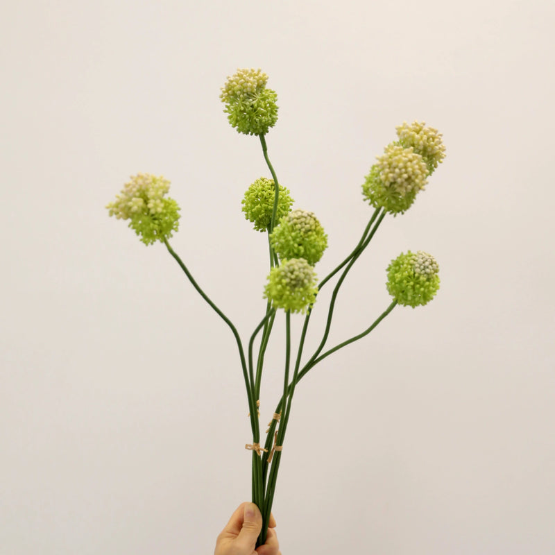 2-Pack Faux Allium Stems, 27.5" Tall Artificial Onion Flowers, Lifelike Long Stem Vase Fillers for Modern Home Decor, Wedding Arrangements & Centerpieces