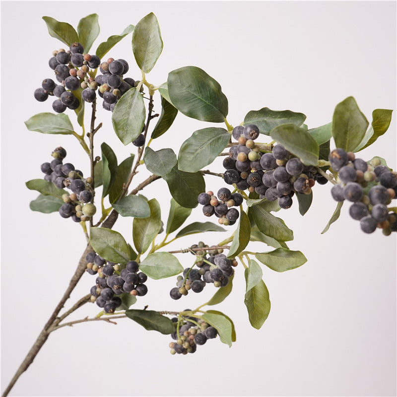 Faux Berry Branch, 35" Tall Realistic Blueberry Spray, Long Artificial Stems for Vase Filler, Home Decor Accents, DIY Wedding Florals, Seasonal Arrangements