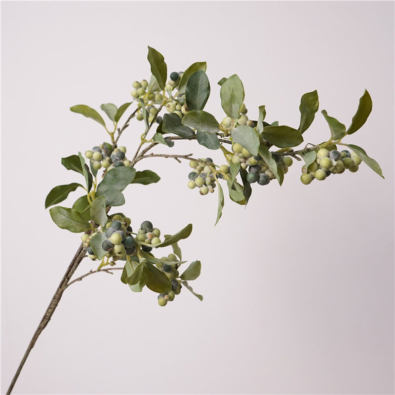 Faux Berry Branch, 35" Tall Realistic Blueberry Spray, Long Artificial Stems for Vase Filler, Home Decor Accents, DIY Wedding Florals, Seasonal Arrangements