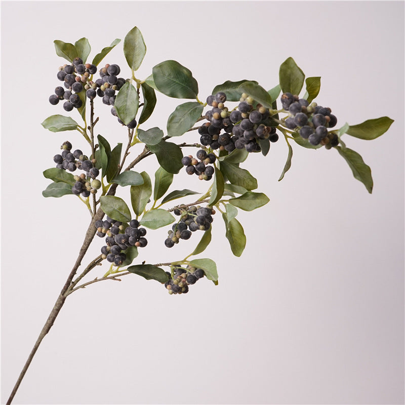 Faux Berry Branch, 35" Tall Realistic Blueberry Spray, Long Artificial Stems for Vase Filler, Home Decor Accents, DIY Wedding Florals, Seasonal Arrangements