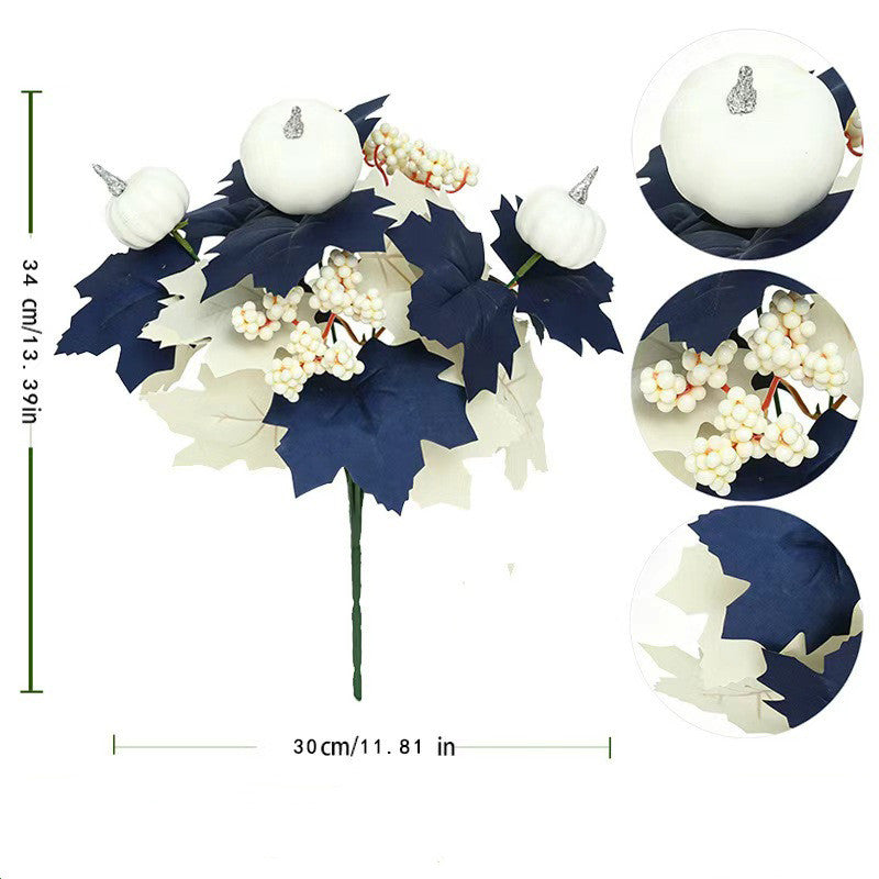 Autumn Pumpkin Bouquet - 13" Real-Touch Faux Floral Arrangement, Perfect for Home Decor, Weddings, and Seasonal Events