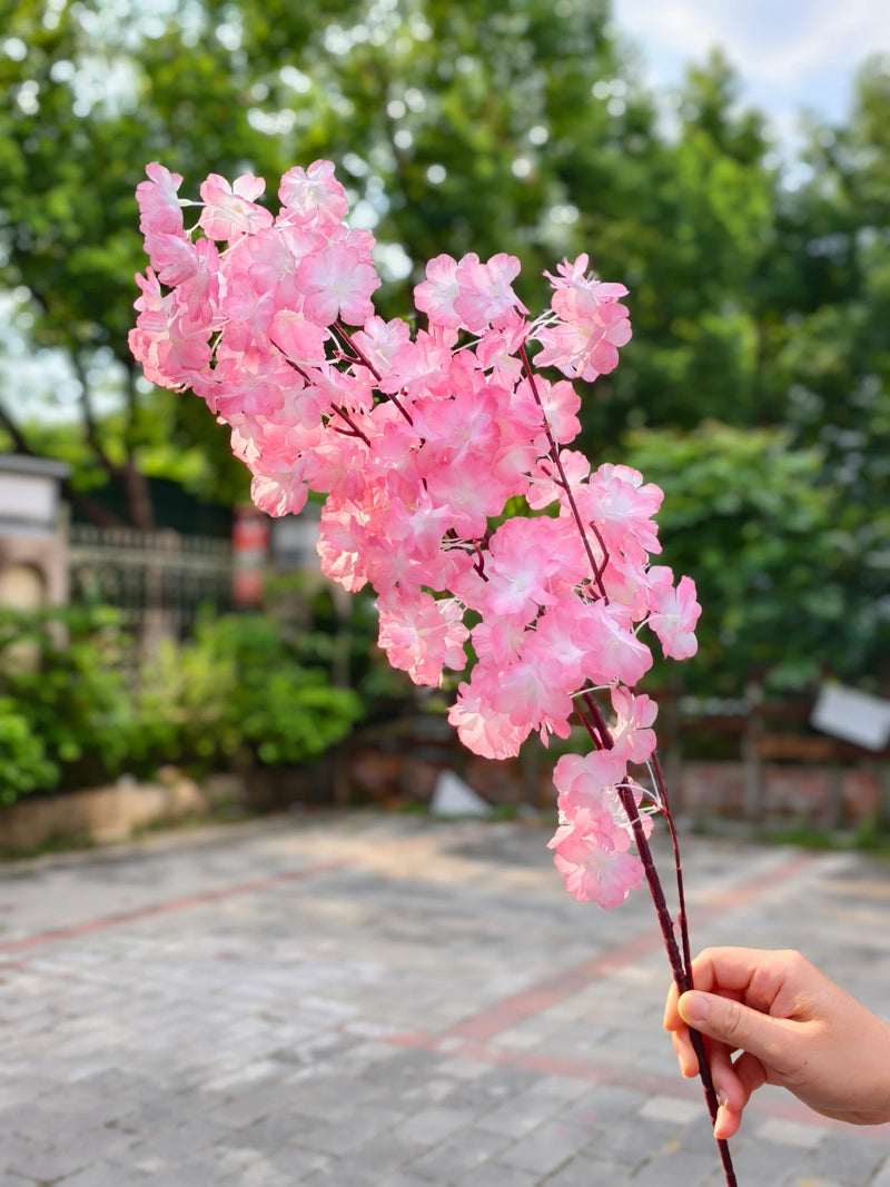 37" Fire-Resistant Faux Pink Cherry Blossom Branch, Realistic Touch, Perfect for Home Decor, Weddings, Events, and Floral Arrangements
