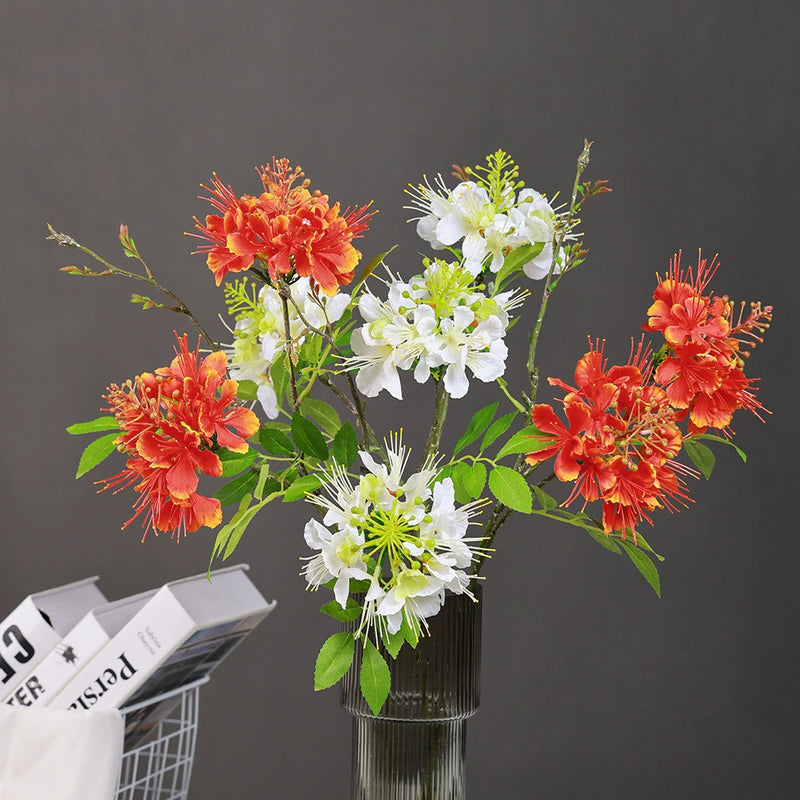 2-Pack Faux Phoenix Flowers, 24" Realistic Artificial Blooms, Perfect for Home Decor, Weddings, Events, and Floral Arrangements