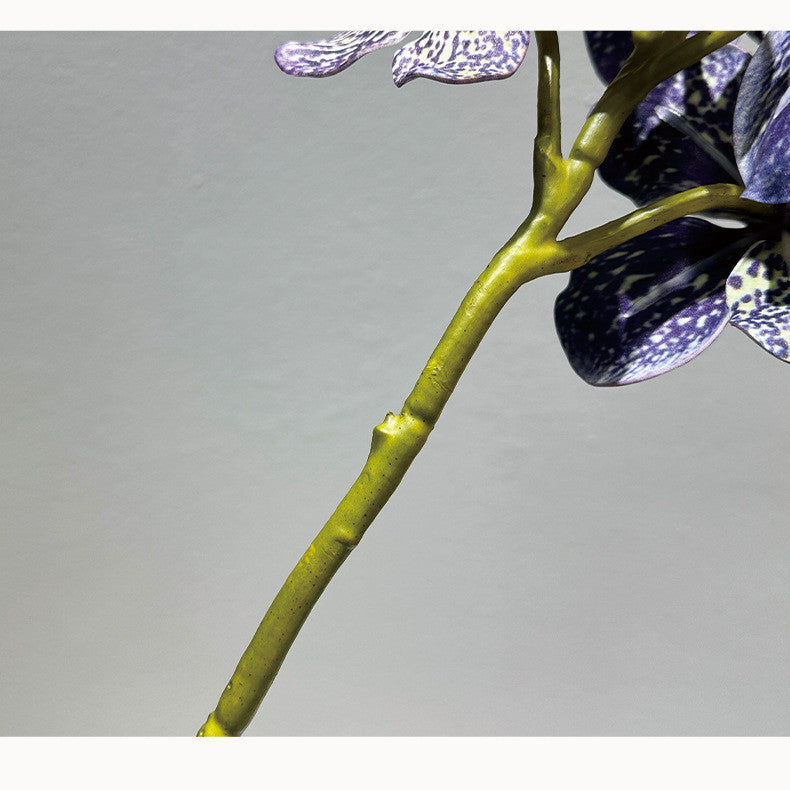2-Pack 8" Real Touch Vanda Orchid Stems, Lifelike PU Faux Flowers for Short Vase, DIY Wedding Bouquet & Centerpiece, Autumn Home Decor