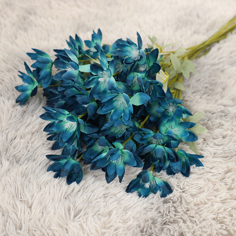 Large Snow Lotus Silk Flower Stem, 24" Tall with 6 Blooms, Realistic Faux Floral Branch for Wedding Centerpieces, Home Decor, DIY Arrangements