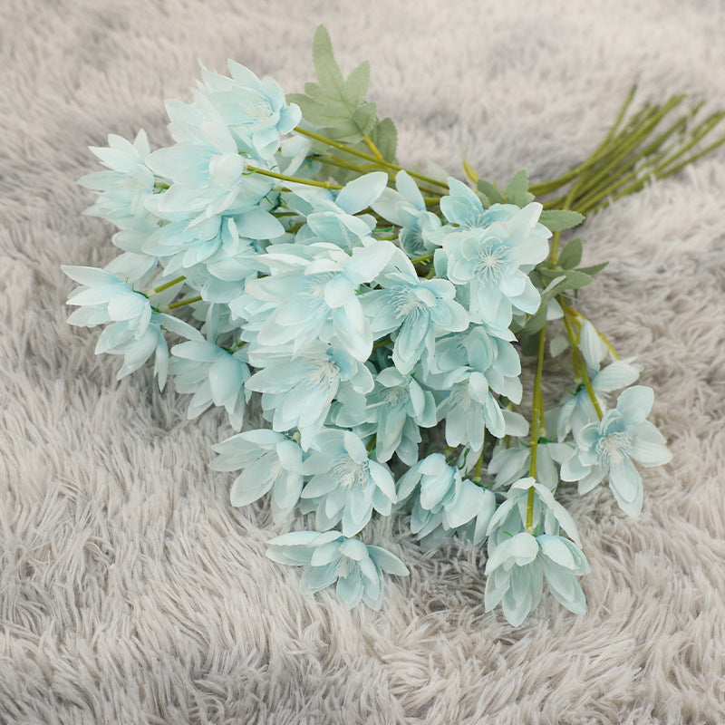 Large Snow Lotus Silk Flower Stem, 24" Tall with 6 Blooms, Realistic Faux Floral Branch for Wedding Centerpieces, Home Decor, DIY Arrangements