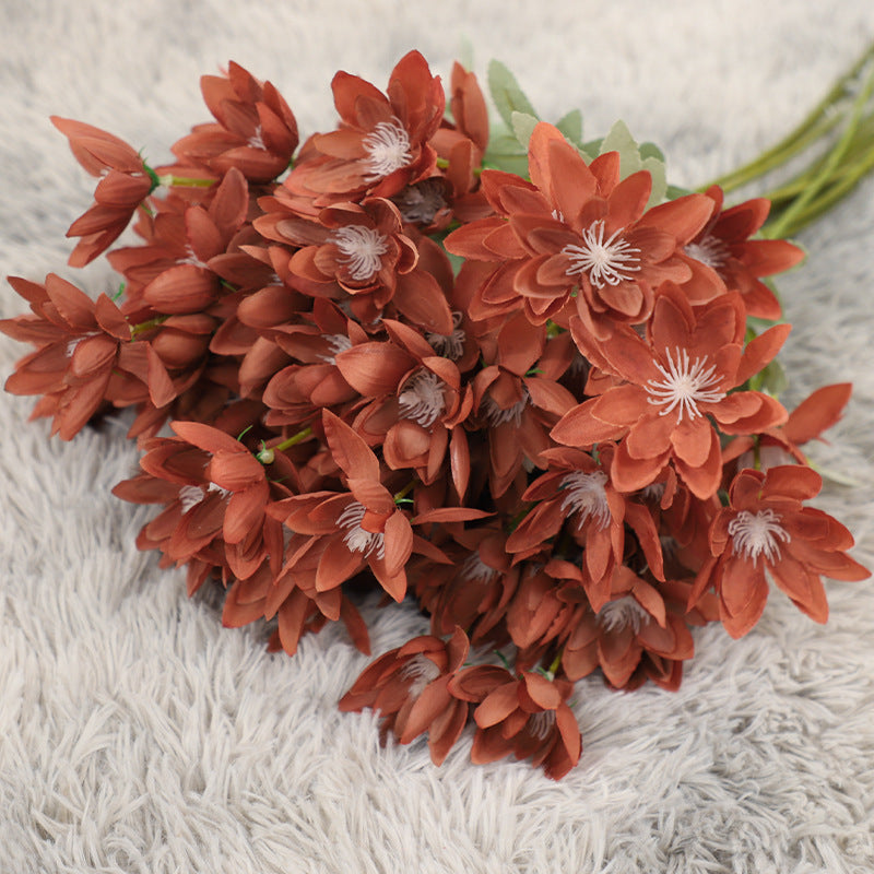 Large Snow Lotus Silk Flower Stem, 24" Tall with 6 Blooms, Realistic Faux Floral Branch for Wedding Centerpieces, Home Decor, DIY Arrangements