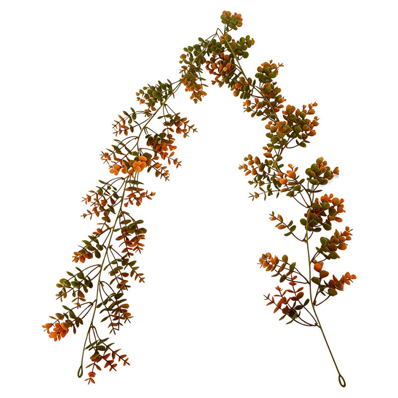 Autumn Harvest Eucalyptus Garland, Realistic Faux Foliage Vine for Thanksgiving Table Runner, Rustic Mantel Decor, Fall Wedding Arch, DIY Home & Event Styling