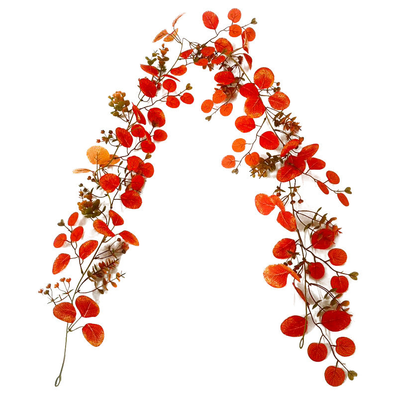 Autumn Harvest Eucalyptus Garland, Realistic Faux Foliage Vine for Thanksgiving Table Runner, Rustic Mantel Decor, Fall Wedding Arch, DIY Home & Event Styling