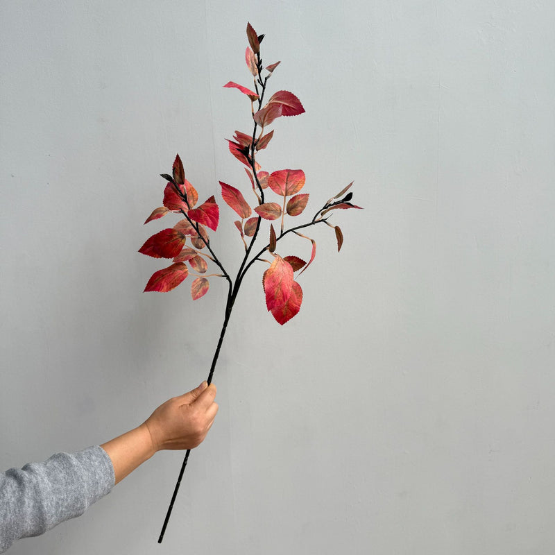 2-Pack 33" Faux Autumn Birch Branch, Russet Golden Leaves for Vase, Tall Realistic Stems for Home Decor, Wedding Centerpiece, Rustic Fall Arrangement