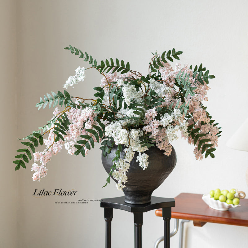 Lifelike 36-Inch Long Stem Faux Lilac, Large Realistic Artificial Flower for Tall Vase, DIY Wedding Bouquet, Farmhouse Home Decor