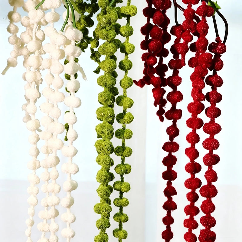 Lifelike 39" Trailing Amaranthus Garland, Artificial Hanging Berry Vine, Realistic Greenery for Tall Vases, Wedding Arches, Wall Decor & DIY Projects