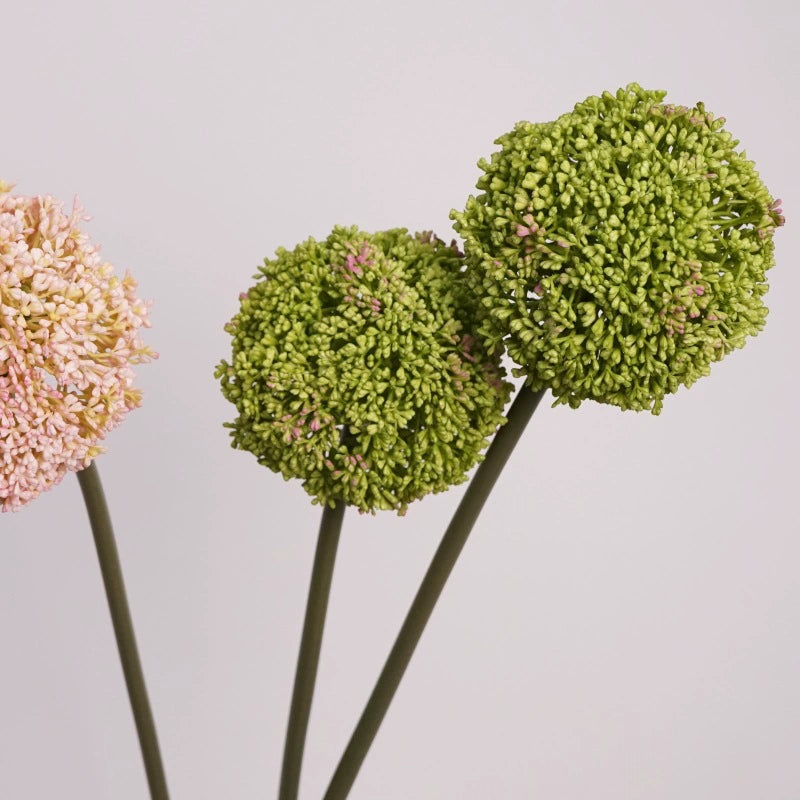 Large Faux Allium Flower Stem, 30" Tall Lifelike Allium Ball Spray, Realistic Artificial Floral for Vase, Modern Home Decor, Wedding & DIY Arrangements