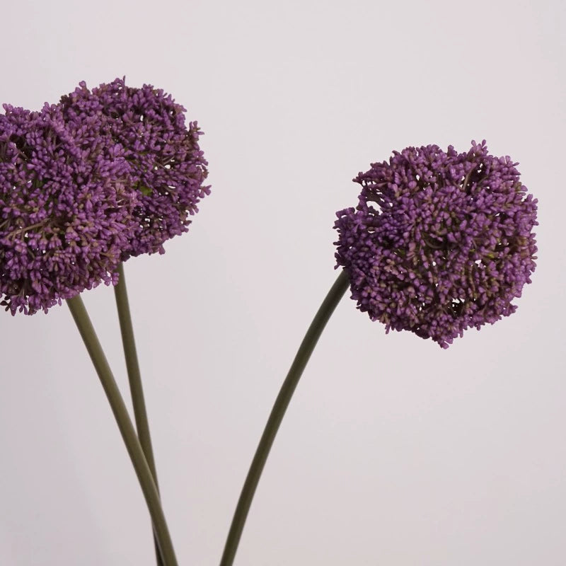 Large Faux Allium Flower Stem, 30" Tall Lifelike Allium Ball Spray, Realistic Artificial Floral for Vase, Modern Home Decor, Wedding & DIY Arrangements