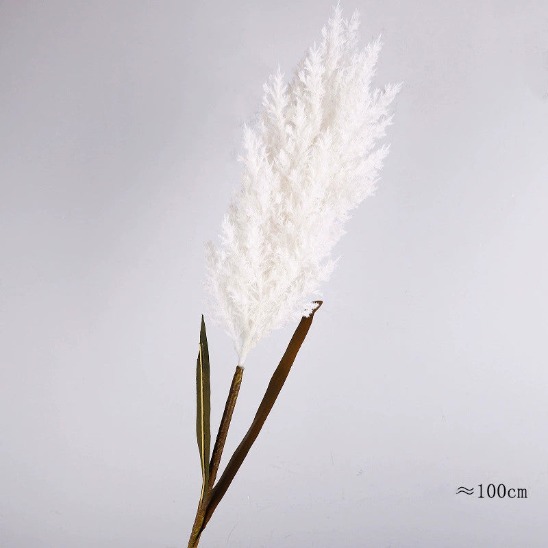 39" Tall Faux Pampas Grass Stems, Large Fluffy Artificial Reeds for Vase, Boho Home Decor & Wedding Arrangements, Neutral Farmhouse Accent (Warm Taupe, Light Beige, or White)