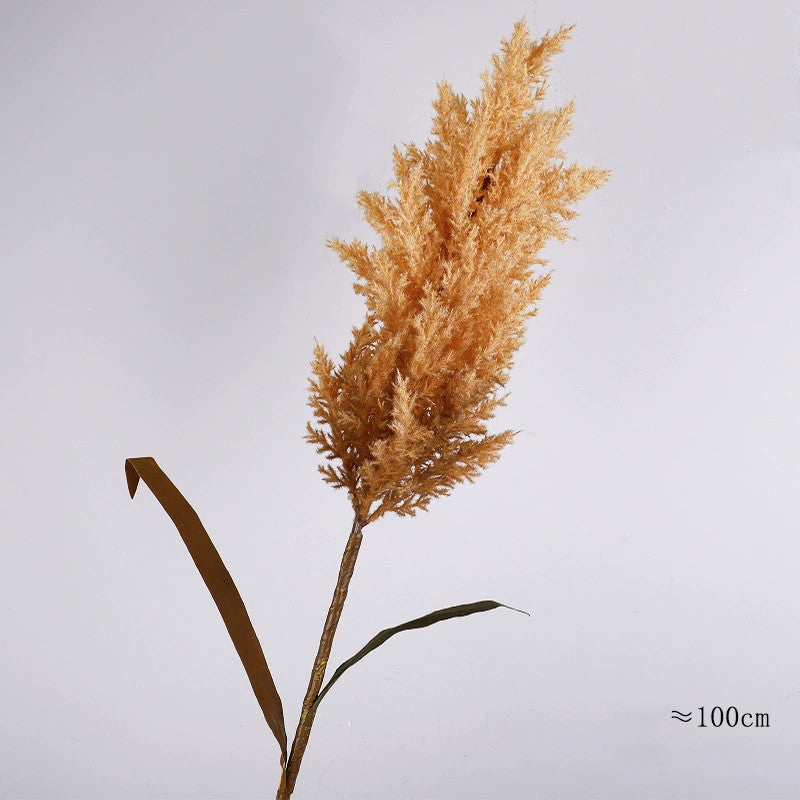 39" Tall Faux Pampas Grass Stems, Large Fluffy Artificial Reeds for Vase, Boho Home Decor & Wedding Arrangements, Neutral Farmhouse Accent (Warm Taupe, Light Beige, or White)