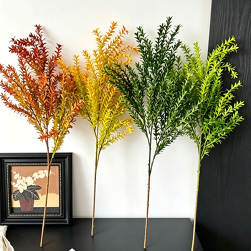 Autumn Foxtail Pine Stems, 30" Set of 2, Realistic Long Stem Faux Grass for Tall Vase, Boho Home Decor, Fall Wedding Arrangements, DIY Floral