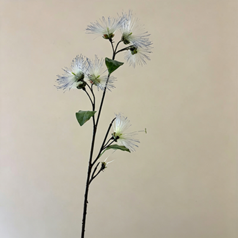 Faux Albizia Mimosa Spray, 38-Inch Tall Realistic Silk Tree Stem, Ethereal Puff Flower for Vase Arrangements, Wedding Centerpieces, Home Decor