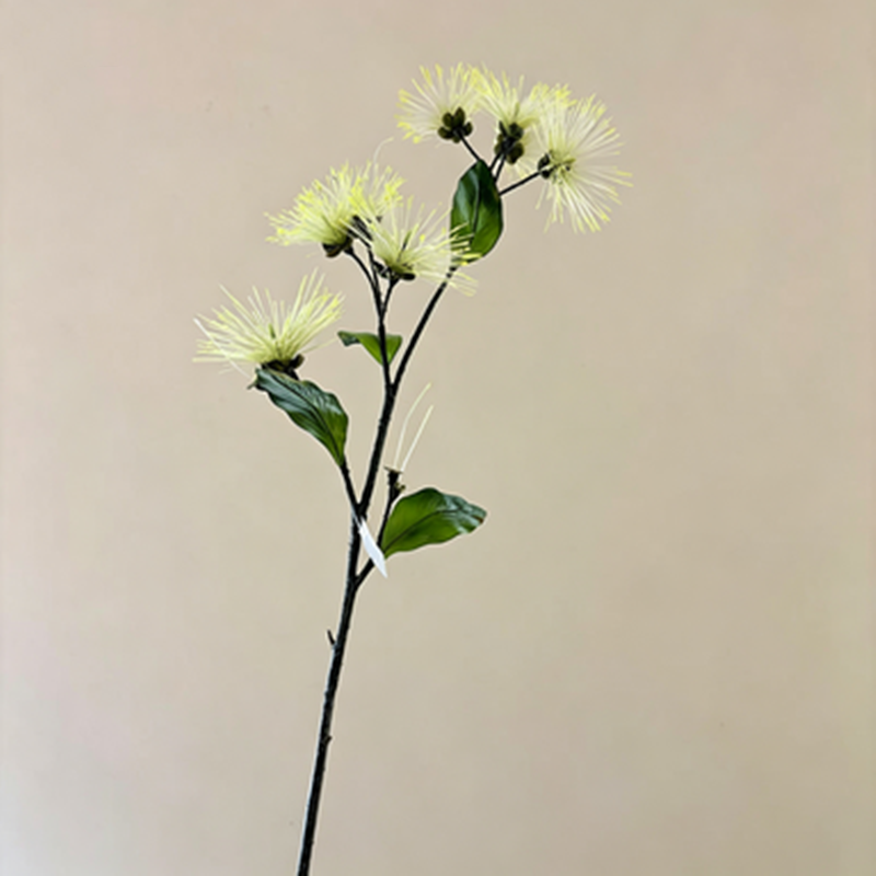 Faux Albizia Mimosa Spray, 38-Inch Tall Realistic Silk Tree Stem, Ethereal Puff Flower for Vase Arrangements, Wedding Centerpieces, Home Decor