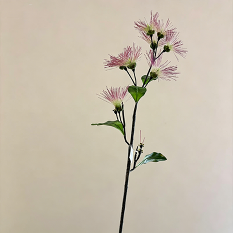 Faux Albizia Mimosa Spray, 38-Inch Tall Realistic Silk Tree Stem, Ethereal Puff Flower for Vase Arrangements, Wedding Centerpieces, Home Decor