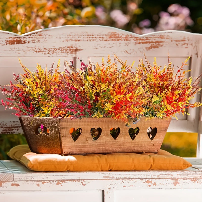 Autumn Eucalyptus Artificial Plants, 8-Count Set, Realistic Faux Greenery for Home Decor, Weddings, Events, and Seasonal Arrangements