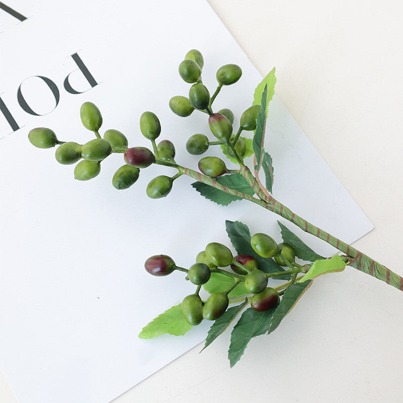 5 Pcs Artificial Olive Branch Stems, 14" Tall Faux Olive Berry Sprays, Realistic Greenery for Vase, Farmhouse Home Decor, DIY Wedding Bouquet