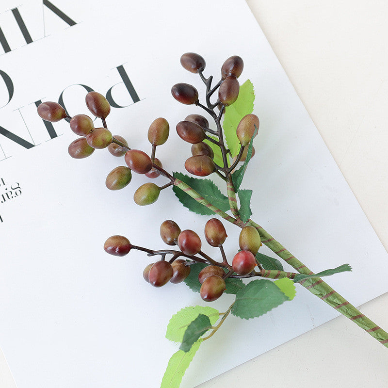 5 Pcs Artificial Olive Branch Stems, 14" Tall Faux Olive Berry Sprays, Realistic Greenery for Vase, Farmhouse Home Decor, DIY Wedding Bouquet