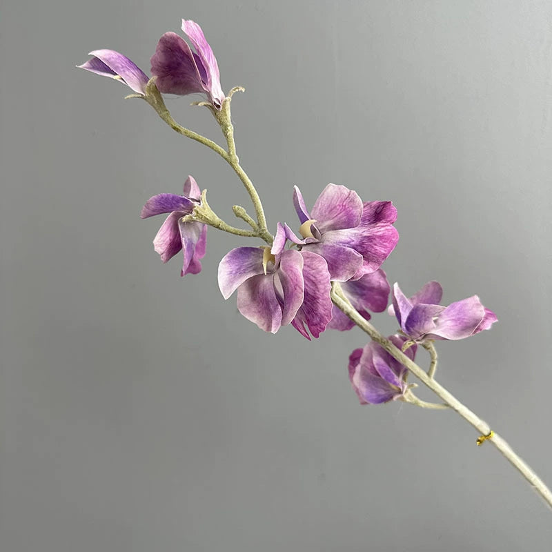 Artificial Sweet Pea Stems 25", Real Touch Faux Flowers for Vase, Long Stem Lifelike Floral for Wedding Bouquets, Spring Home Decor, Bulk