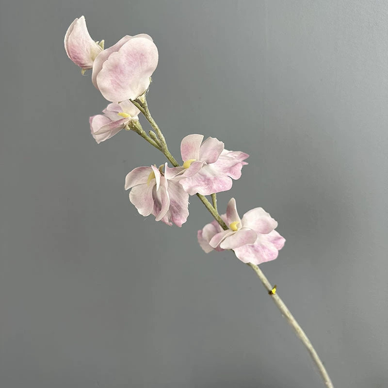 Artificial Sweet Pea Stems 25", Real Touch Faux Flowers for Vase, Long Stem Lifelike Floral for Wedding Bouquets, Spring Home Decor, Bulk