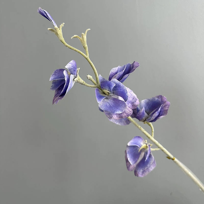Artificial Sweet Pea Stems 25", Real Touch Faux Flowers for Vase, Long Stem Lifelike Floral for Wedding Bouquets, Spring Home Decor, Bulk