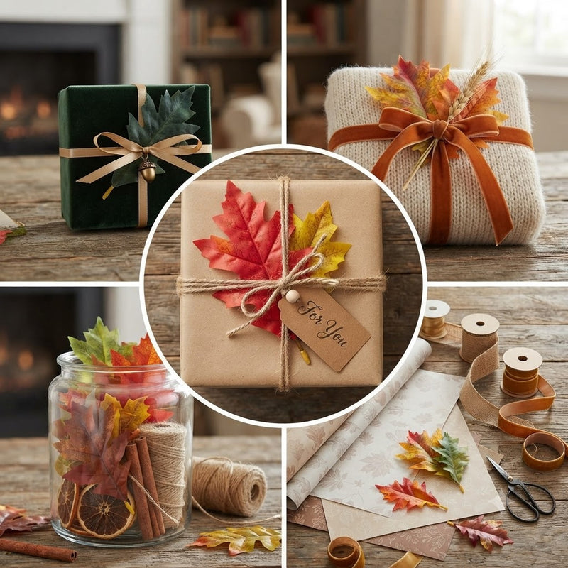Faux Oak Leaf Stem, Realistic Touch, 4.5" & 5.5" Sizes, Perfect for Home Decor, Weddings, and Seasonal Displays